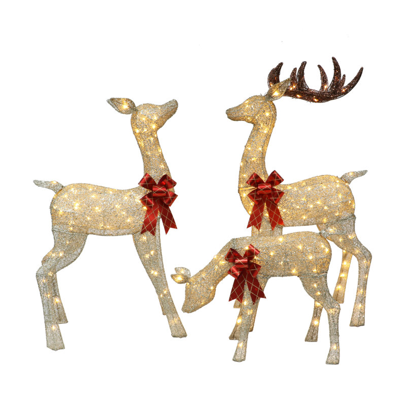 The Holiday Aisle® Led Lights 3 Piece Deer Family Set Wayfair